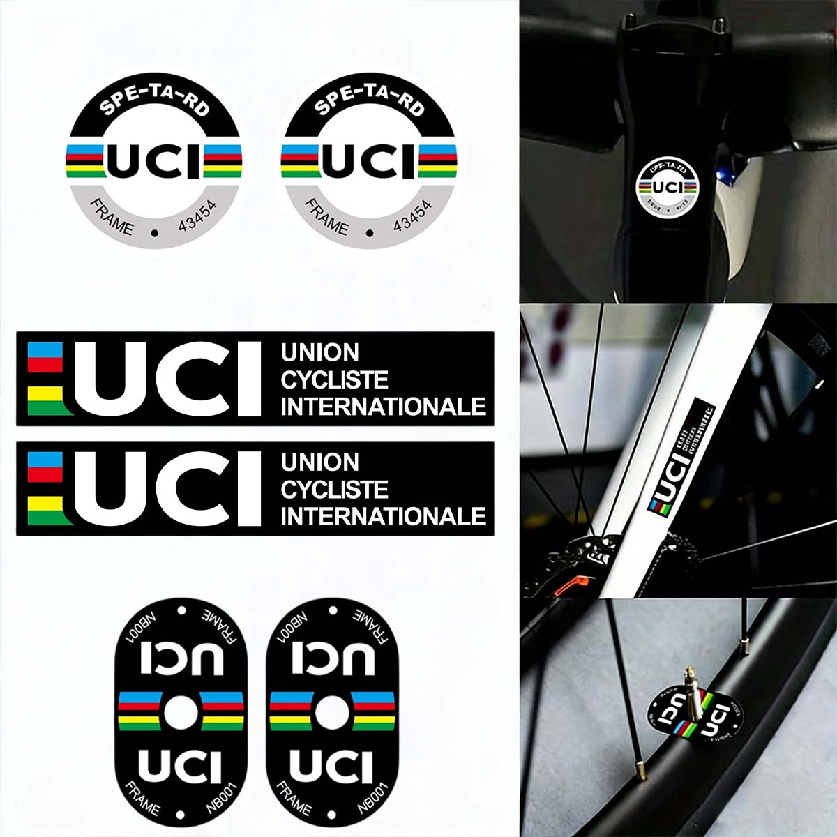 Aero Cycling Helmet - Naklejki na ramę rowerową UCI, trwałe,