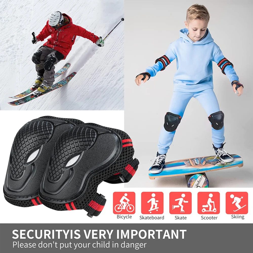 Youth Cycling Gear - 6 SZT. Ochraniacze na kolana, łokcie